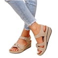 thumbnail image 4 of EGNMCR Sandales pour Femmes, Pantoufles d'Été pour Dames Chaussures Décontractées pour Femmes Sandales Compensées à Plateforme Légères, du Jour, 4 of 9