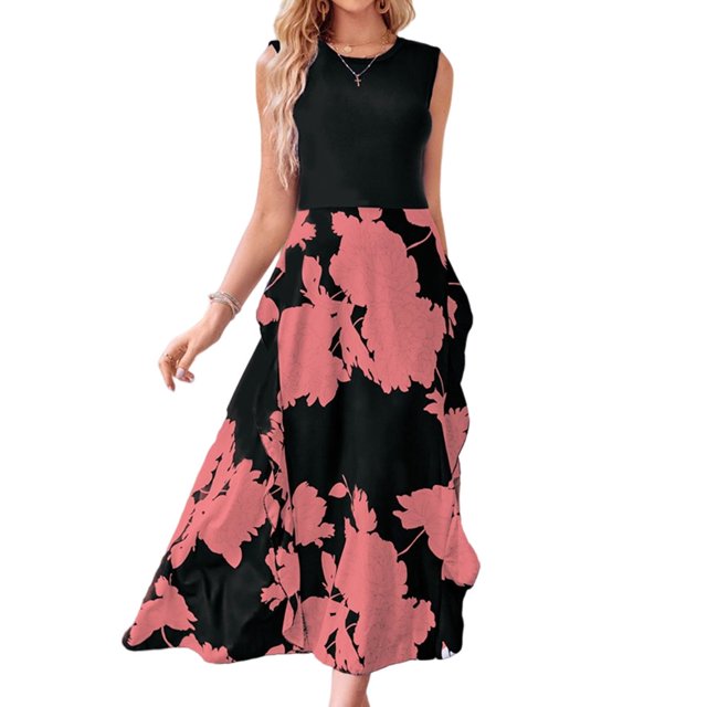 EIMELI Robe Élégante pour Femmes Mode Irrégulière Fendue Robe Décontractée Simple Vacances au Bord de la Mer