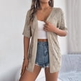 thumbnail image 2 of Timegard Womens Summer Tops Short Sleeve Hollow out Cover up Boho Open Front Knitted Cardigan Beach Wear, 2 of 7