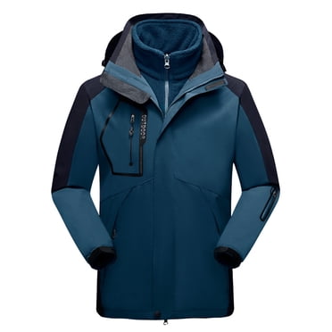 XZNGL Men Jacket Winter Men Casual Hooded Zipper Thicken Windproof Waterproof Breathable Ski Suit Jacket Mountaineering Clothing Coats Men Coats Winter Snow Jacket Men Suit Jacket for Men