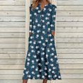 thumbnail image 1 of Babysbule Liquidation Robes d'Automne pour Femmes Mode Femmes Décontracté Élégant Col Rond Imprimé Été Manches Longues Poches Robe, 1 of 5