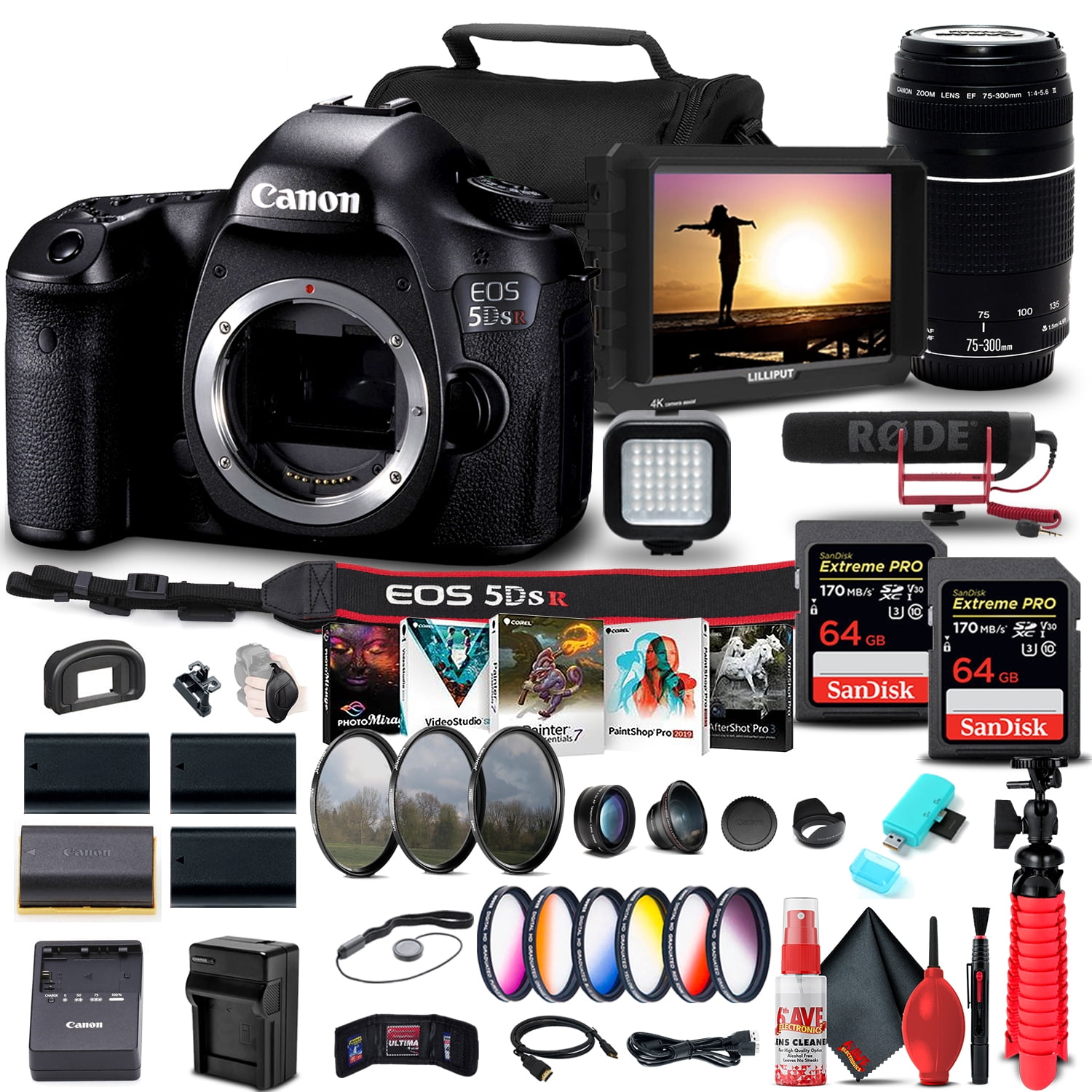Canon EOS 5DS R DSLR Camera (Body Only) (0582C002) + Canon EF 75