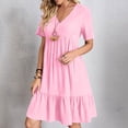 thumbnail image 2 of Yuyuzo Tenue de Robe Formelle pour Femmes Élégante à Manches Courtes Robe de Plage Robe Cocktail à Volants Soirée Bal Robe Courte, 2 of 7