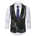 thumbnail image 2 of Styesk Vestes pour Hommes Veste Formelle Imprimée Performance de Scène Sans Manches avec Boutons et Poches, 2 of 6
