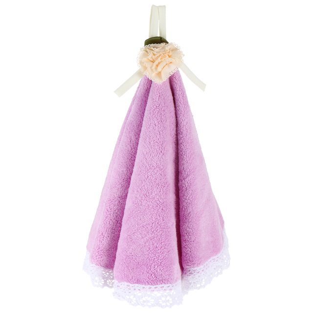 1Pc Hand Towels Water Absorbent Coral Fleece Small Towels Round Towel