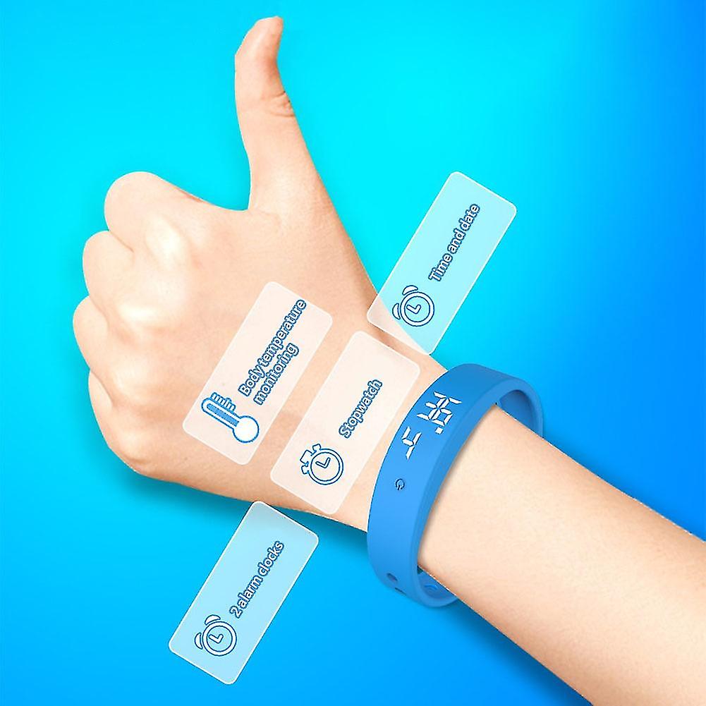 V9 Body Temperature Monitor Thermometer Vibration Alarm Wristband Smart Bracelet