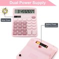 thumbnail image 3 of HSHDLDF Calculatrice de Bureau 12 Chiffres (Rose), 3 of 6