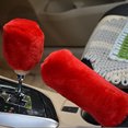 thumbnail image 3 of 2Pcs Voiture Poignée de Frein à Main Couvre Levier de Vitesses Poignée de Couvercle Manche Peluche Hiver Doux Chaud Frein à Main, 3 of 7