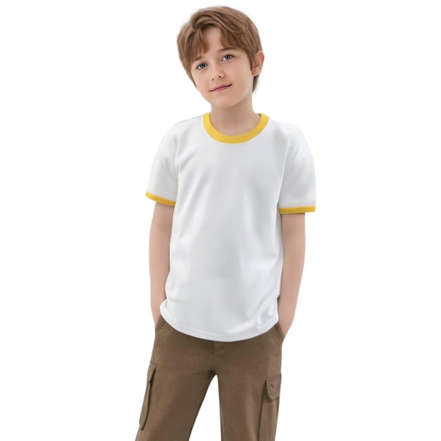 WEIYLL T-Shirts pour Garçons Débardeurs Patchwork de Couleurs Manches Courtes Col Rond Vêtements pour Enfants de 3-4 Ans