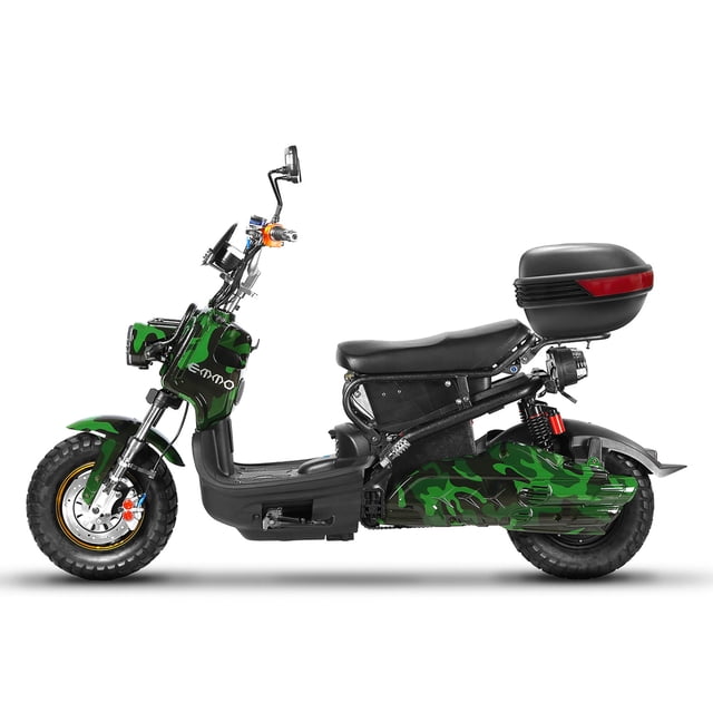 EMMO Monster eBike - Electric Moped Scooter - 72V - 70km Range - QS Motor - Camo - Removable Battery - Storage