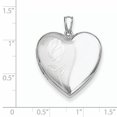 thumbnail image 3 of Médaillon Cœur Fleur en Argent Sterling Rhodié QLS624 (24mm x 24mm), 3 of 3