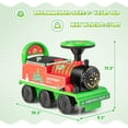 thumbnail image 2 of OLAKIDS Kids Ride On Train with Track, 6V Electric Toy with Lights and Sounds, Retractable Footrest, Under Seat Storage, Christmas Theme Battery Powered Gift for Toddlers Boys Girls, 2 of 9