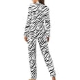 thumbnail image 3 of 2025 Femmes Décontracté Col à Revers Coton Pyjama Deux Pièces Bouton Imprimé à Carreaux Deux Satin Ensemble de Sommeil Pièce Pyjama à Manches Longues Ensemble de Shorts de Sommeil pour Femmes Costume de Pyjama, 3 of 7