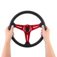 thumbnail image 3 of Universal Racing Steering Wheel, 14Inch 6  Anti Slip PU and Aluminum Gaming Steering Wheel with Horn Button for Racing / Car Sim Driving / JDM Sports Racing Steering Wheel, 3 of 8