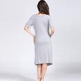 thumbnail image 4 of SDNall Robe à Manches Longues Femmes Couleur Unie Ample Vêtement Femme Enceinte Robe à Manches Courtes Chemise de Nuit Robe à Manches Courtes,Robe à Manches Courtes,Robe avec Manches, 4 of 6
