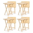 thumbnail image 1 of PJ Wood Table de Plateau à Collation Pliable et Portable pour Télé, Fini Naturel (Ensemble de 8 Pcs), 1 of 7