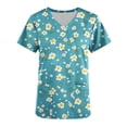 thumbnail image 4 of FcBaudy Hauts pour Femmes, Chemisiers et Chemises à Manches Courtes à Col en V Mode Décontractée pour Femmes Col en V Imprimé de la Saint-Valentin Robe d'Infirmière à Manches Courtes avec Poche Haut en polyester pour Femmes, 4 of 4