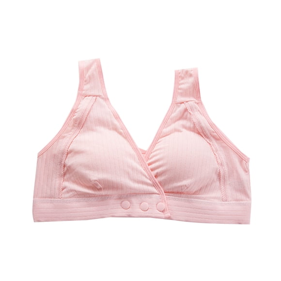 Kyusrd Front Open Bras For Women Breastfeeding Cotton Pre Opening Button Breast Feeding Bra Maternity Sleep Bras No Underwire Adjustable Strap Snap Front Closure Comfort Lace Trim Bras