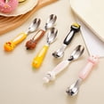 thumbnail image 3 of Stainless Steel Fork And Spoon Set 18 cm Pink Children's Tableware With Ergonomic Handle For Kids Ages 3 To 6, 3 of 7