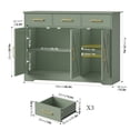 thumbnail image 2 of Homfa Buffet Bahut de Cuisine 42,5 Pieds', Armoire de Rangement Style Ferme à 3 Tiroirs pour Café avec Tablette Ajustable, Vert, 2 of 7