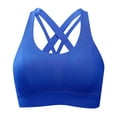 thumbnail image 1 of FhsagQ Bra Bras for Women Plus Size White Women's Color Block Wireless Sports Bra with Fixed Cups Back Design for Chest Support and Side Control Bras for Women Set with Robe Womens Bras Black Blue L, 1 of 2