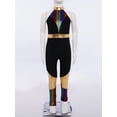thumbnail image 3 of Freebily Kids Girls Shiny Metallic Gymnastic Unitard Sleeveless Bodysuit for Training and Performance Colorful 12, 3 of 8