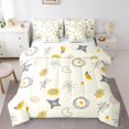 thumbnail image 1 of YST Modern Mid Century Geometric Comforter Set, Queen, 7-Piece, Retro Fifties Theme, Teal Orange, 1 of 4