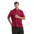 thumbnail image 3 of TOPTIE Veste de Chef Unisexe à Manches Courtes, Rouge, 3 of 8
