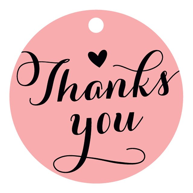 100 PCS Personalized Thank You Hang Tags Custom Wedding Favors Gift Circle Paper Tags