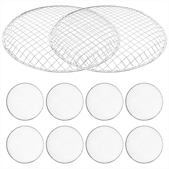 SHISUYAN 10 Pcs Grille de Camping en Maille Grille de Cuisson Ronde Tapis de Cuisson Jetable en Maille