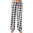 thumbnail image 1 of Dealovy Pajama Pants for Women High Waisted Plaid Pjs Bottoms Drawstring Color Block Comfy Lounge Trousers, 1 of 5