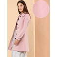 thumbnail image 2 of INSPIRE CHIC Manteau Long d'Hiver pour Femme à Col Peter Pan, Boutonnage Simple, Rose G, 2 of 6