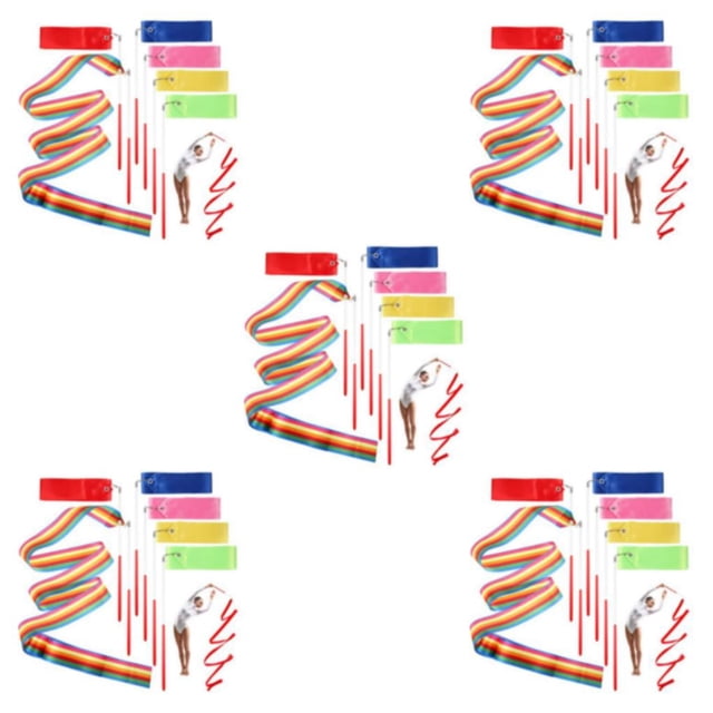 Youkk 6x Lightweight And Flexible Joint Dance Ribbon For Easy Maneuvering Fine Stitching Gymnastics Ribbon 5Set