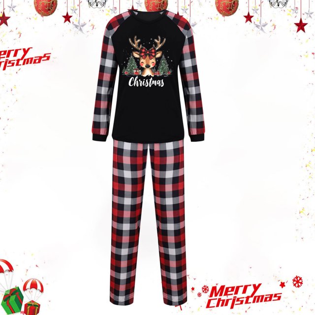 Styesk Pyjamas de Noël Assortis pour la Famille Ensembles Assortis des Fêtes Pyjamas de Noël Assortis pour la Famille Mignons Pyjama Graphique de Noël Ensemble de Pyjamas pour Couples