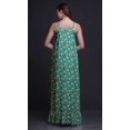 thumbnail image 3 of Bimba Robe de Nuit Longue à Bretelles Spaghetti pour Femmes, Bleu Sarcelle, à Pois/cœur et Imprimés Artistiques, Robe Maxi de Sommeil, X-Small, 3 of 5