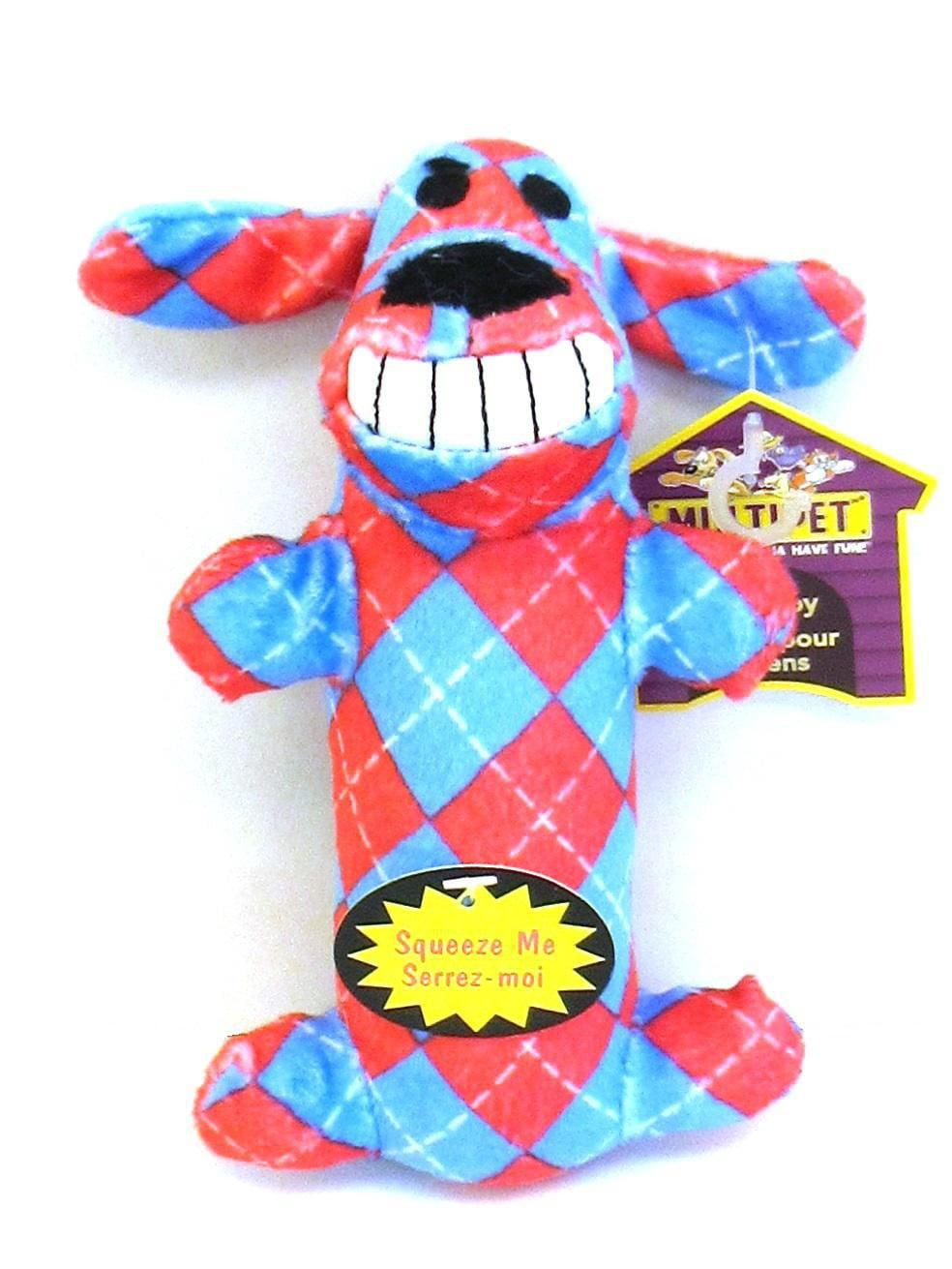 Le chien Loofa original en tissu éponge doux avec un couinement grogne et un couinement régulier