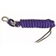 thumbnail image 3 of AJ Tack 9 Foot Nylon Lead Rope with Leather Popper Purple, 3 of 4