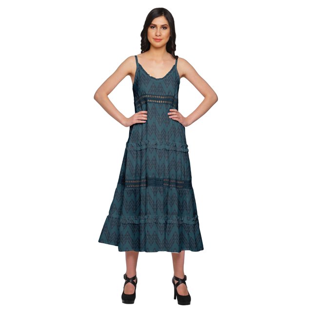 Moomaya Robe Maxi Sans Manches à Bretelles Spaghetti Ajustables pour Femmes Grande Taille