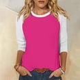 thumbnail image 2 of Birdeem Blouse pour Femmes Mode pour Femmes T-Shirt Imprimé Manches 3/4 Blouse Col Rond Hauts Décontractés, 2 of 12