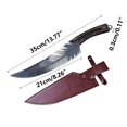 thumbnail image 2 of SPOORYYO High Carbon Steel Boning Knife, Hand Forged Chef Knife with Leather Sheath for Meat Cutting, Razor Sharp Feather Design Cooking Knife, 13.77 inch, 2 of 9