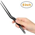 thumbnail image 2 of LAICAIW 8 Inch Plating Tweezers Stainless Steel Precision Culinary Tweezers Black Kitchen Offset Tweezers Tongs, 2 of 7