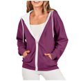 thumbnail image 1 of Timegard Vestes à Capuche Zippées pour Femmes Manches Longues Chandails en Molleton Décontractés Mode Automne avec Poches, 1 of 6