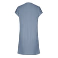 thumbnail image 5 of FcBaudy Robe à Manches Courtes Col en V Longueur Genou, Robes d'Été pour Femmes, Robes Décontractées pour Femmes Col Rond Manches Courtes avec Poches Fendue à Ourlet Croisé Robe pour Femmes, 5 of 5
