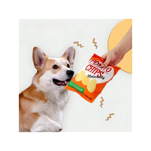 1pc Plush Simulation Squeaky Potato Chips, Suitable For Pet Sound Toys, Bite Toys, Teddy, Small Dogs