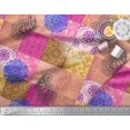 thumbnail image 2 of Soimoi Cotton Cambric Fabric Mandala & Paisley Patchwork Printed Fabric 1 Yard 56 Inch Wide, 2 of 3
