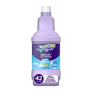 WetJet Remplissage de solution de nettoyage liquide multi-usages et de bois franc, parfum frais à fenêtre ouverte, 1.25 Litres