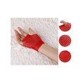 thumbnail image 2 of Unique Bargains Gants Résille Sans Doigts à Trou pour le Pouce pour Femmes Longueur Coude Rouges Courts-1 Paire, 2 of 5