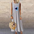 thumbnail image 2 of RKSTN Robes pour Femmes 2023 Mode Été Décontracté Col Rond Sans Manches Jupes Maxi Poches Vacances Couleur Unie Plage Longue Robe avec Imprimé Graphique, 2 of 4