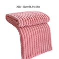thumbnail image 3 of ZZkhGO Soft Warm Fleece Throw Blanket for Couch, Upgraded Heavy Fluffy Blanket Decorative Gift, Cream Solid Color Striped Blankets for Sofa Bed Travel, 3 of 6