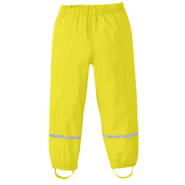 MIASHUI Pantalon de Pluie pour Enfants Garçons Filles Imperméable Léger Réfléchissant Pantalon de Pluie, Jaune, 5-6 Ans